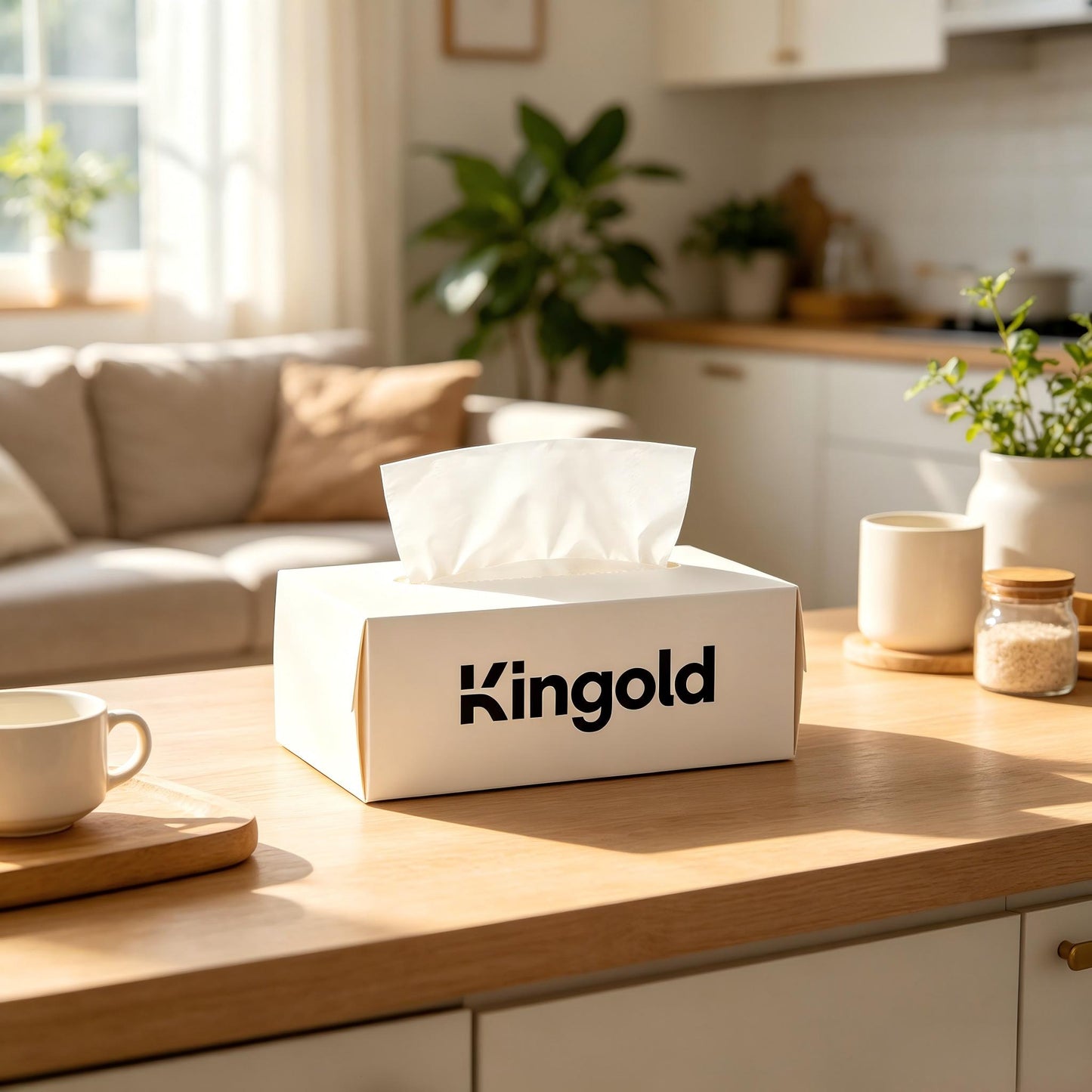 Kingold Boxed Paper Towels, 4-Ply Ultra Soft Virgin Wood Pulp Disposable Pop Up Paper Towels, Unscented Lint-Free Absorbent Napkins for Home Kitchen Bathroom Office Car Daily Use