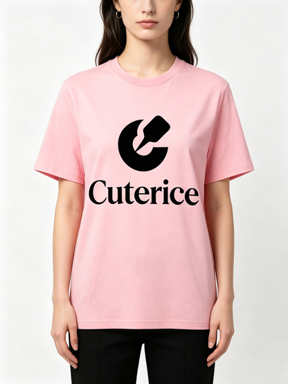 Cuterice Classic Crew Neck Short Sleeve T-Shirt, Cotton Casual Basic Tee for Women, Soft Breathable Everyday Top