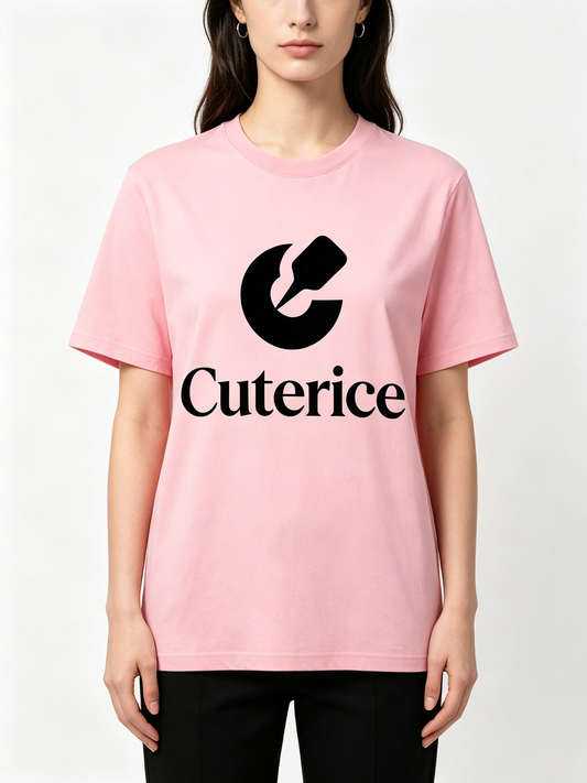 Cuterice Classic Crew Neck Short Sleeve T-Shirt, Cotton Casual Basic Tee for Women, Soft Breathable Everyday Top
