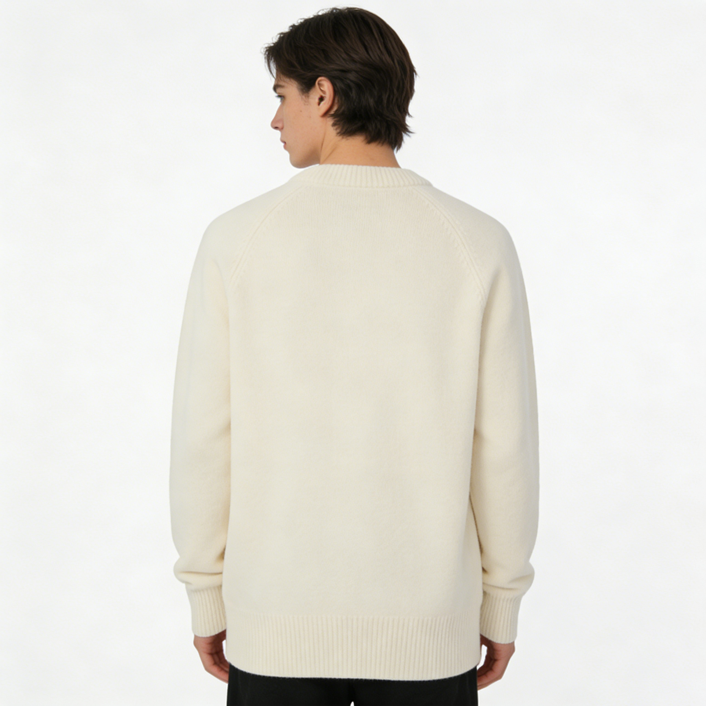 SimpleUrban Crewneck Sweater, Soft Cozy Knit Pullover, Minimalist Logo Casual Sweatshirt, Warm Daily Wear for Fall Winter, Relaxed Fit