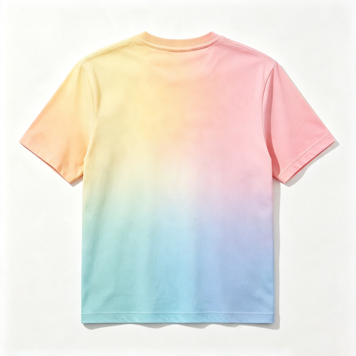 Moorbird Women’s Gradient Tie‑Dye Crew Neck Short Sleeve T‑Shirt, Dopamine Vibrant Color Summer Basic Tee, Soft Cotton‑Blend Relaxed Fit Casual Daily Street Vacation Top