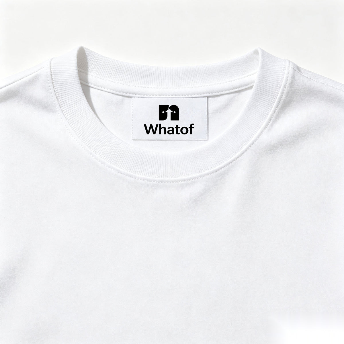 Whatof Crew Neck Short-Sleeve T-Shirt, Premium Cotton Solid White Everyday Tee for Men