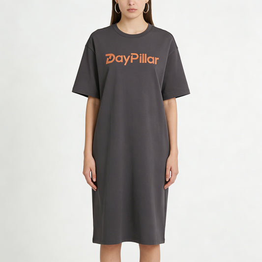 【DayPillar Logo T-Shirt Dress】—— Casual Comfort & Minimalist Style