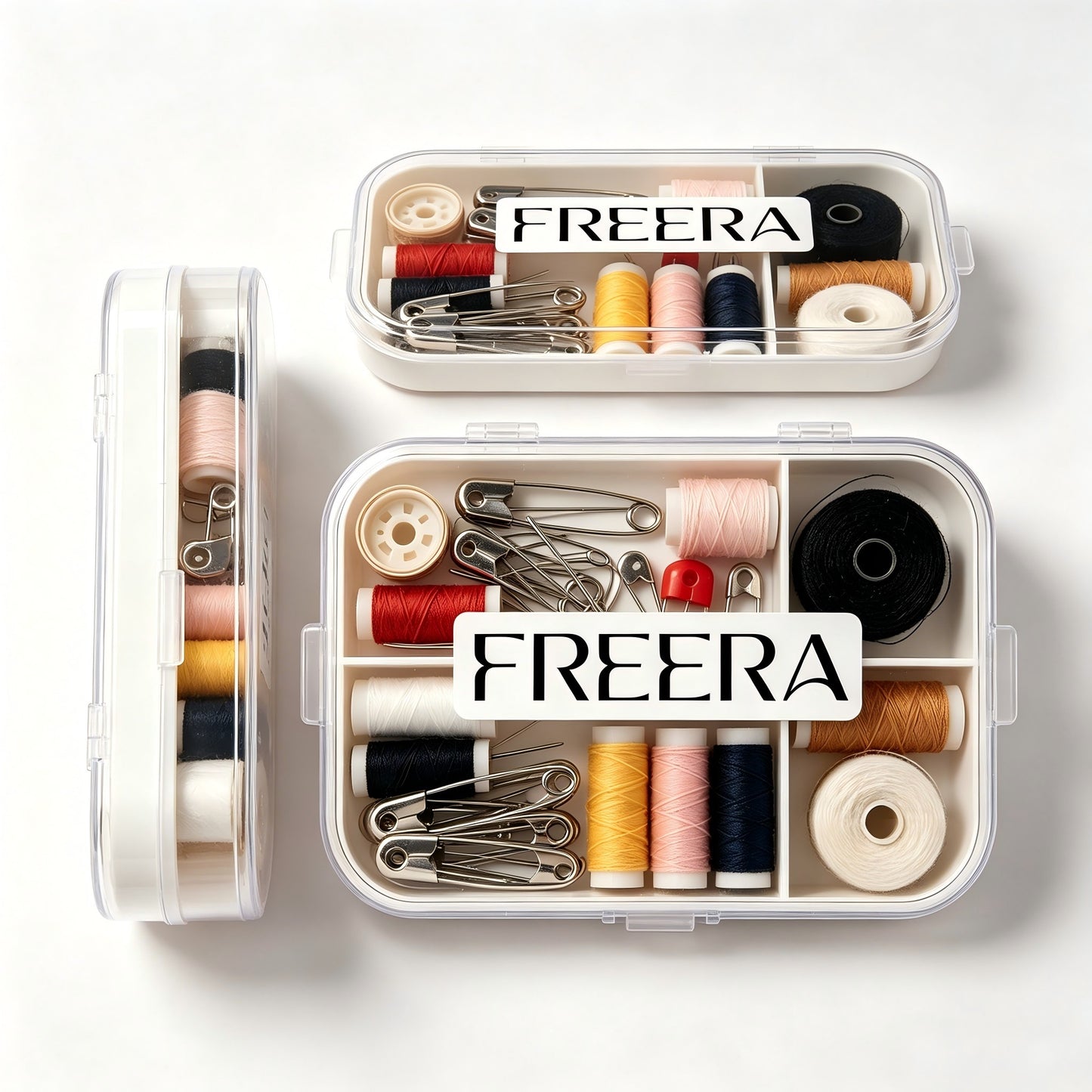 FREERA Portable Sewing Kit, Mini Sewing Supplies Organizer, Multifunctional Sewing Box for Home and Travel