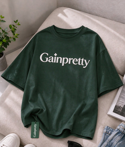 Gainpretty Crew Neck Short Sleeve T-Shirt, Casual Loose Fit Solid Color Tee for Women Daily Wear Street Outfit