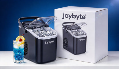 joybyte Ice Machines, Portable Countertop Ice Maker Machine, Self-Cleaning Ice Maker with Handle, 9 Cubes Ready in 6 Mins, Compact Ice Machine for Home, Kitchen, Camping & Party