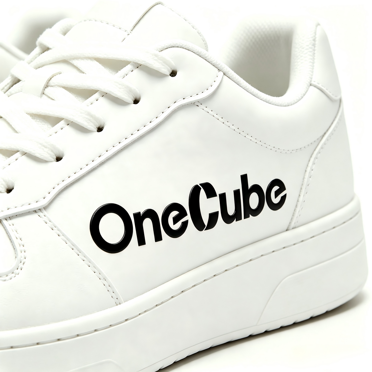 OneCube White Platform Sneakers for Women, Classic Low Top Lace Up Casual Skate Shoes, Lightweight Fashion Walking Shoes Daily Street Footwear