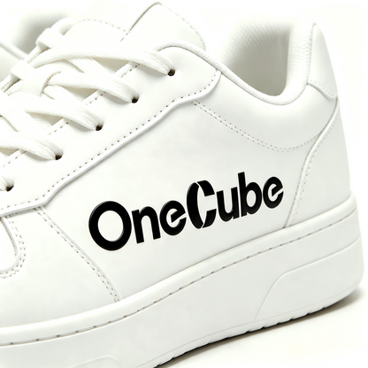 OneCube White Platform Sneakers for Women, Classic Low Top Lace Up Casual Skate Shoes, Lightweight Fashion Walking Shoes Daily Street Footwear