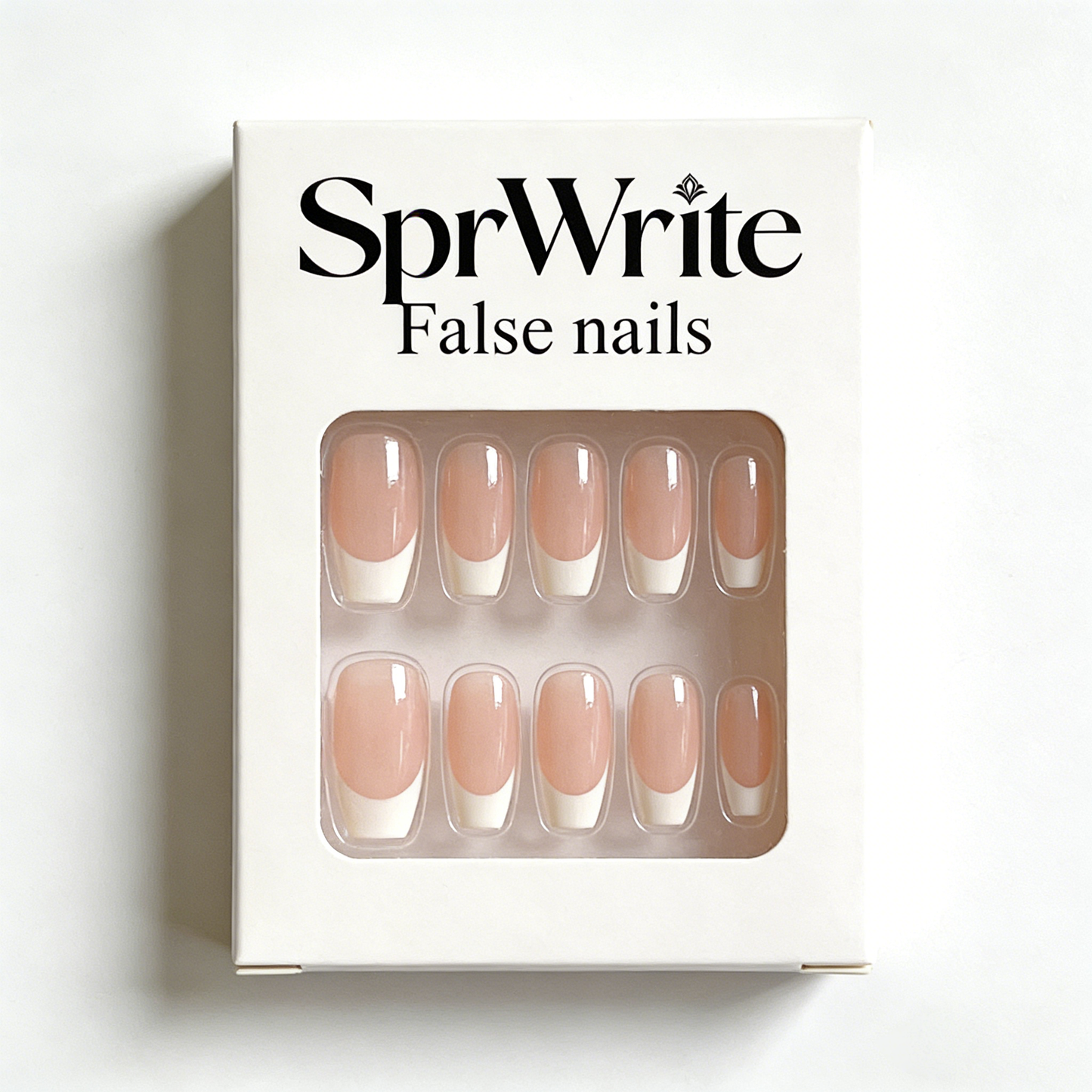 SprWrite Classic French Tip Press-On Nails – Timeless Elegance, Salon-Quality at Home