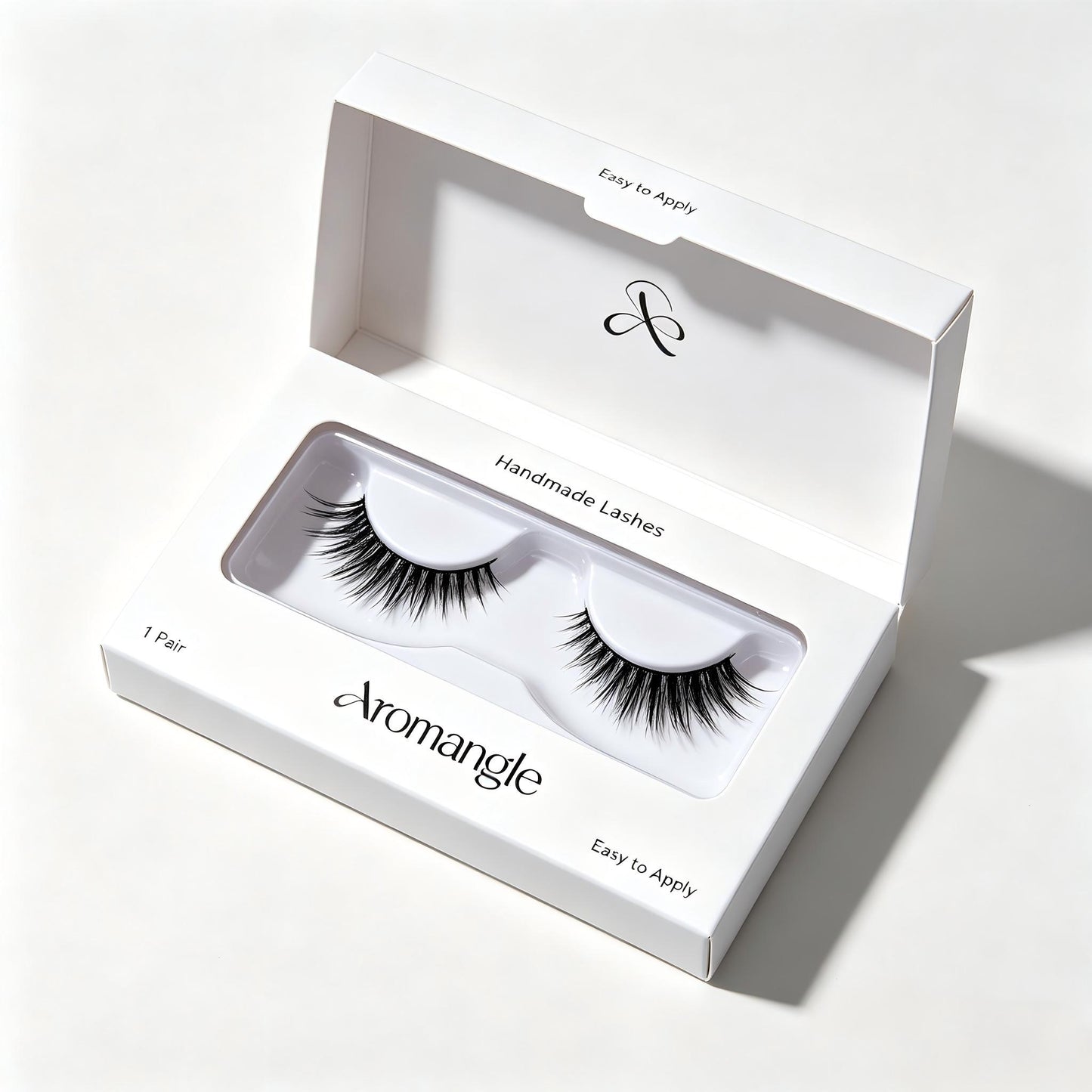 Aromangle Natural Volume Wispy False Eyelashes, Handmade Strip Lashes, Soft Lightweight Synthetic Fiber Fake Eyelashes, Gradient Winged Eye Lashes, Reusable Eye Makeup Lashes for Daily Dating, 1 Pair