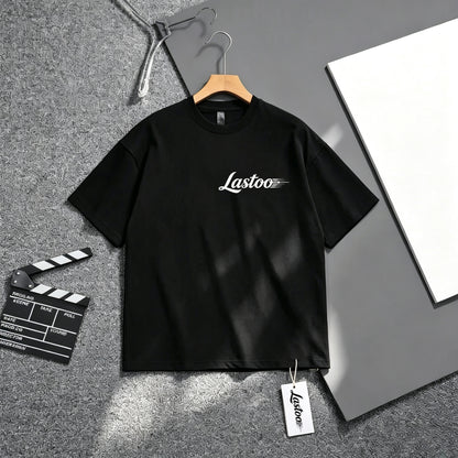 Lastoo Men's Classic Crew Neck Short‑Sleeve T‑Shirt, Casual Loose‑Fit Basic Tee Shirt, Soft Breathable Solid Black Summer Top for Daily Workout Outdoor