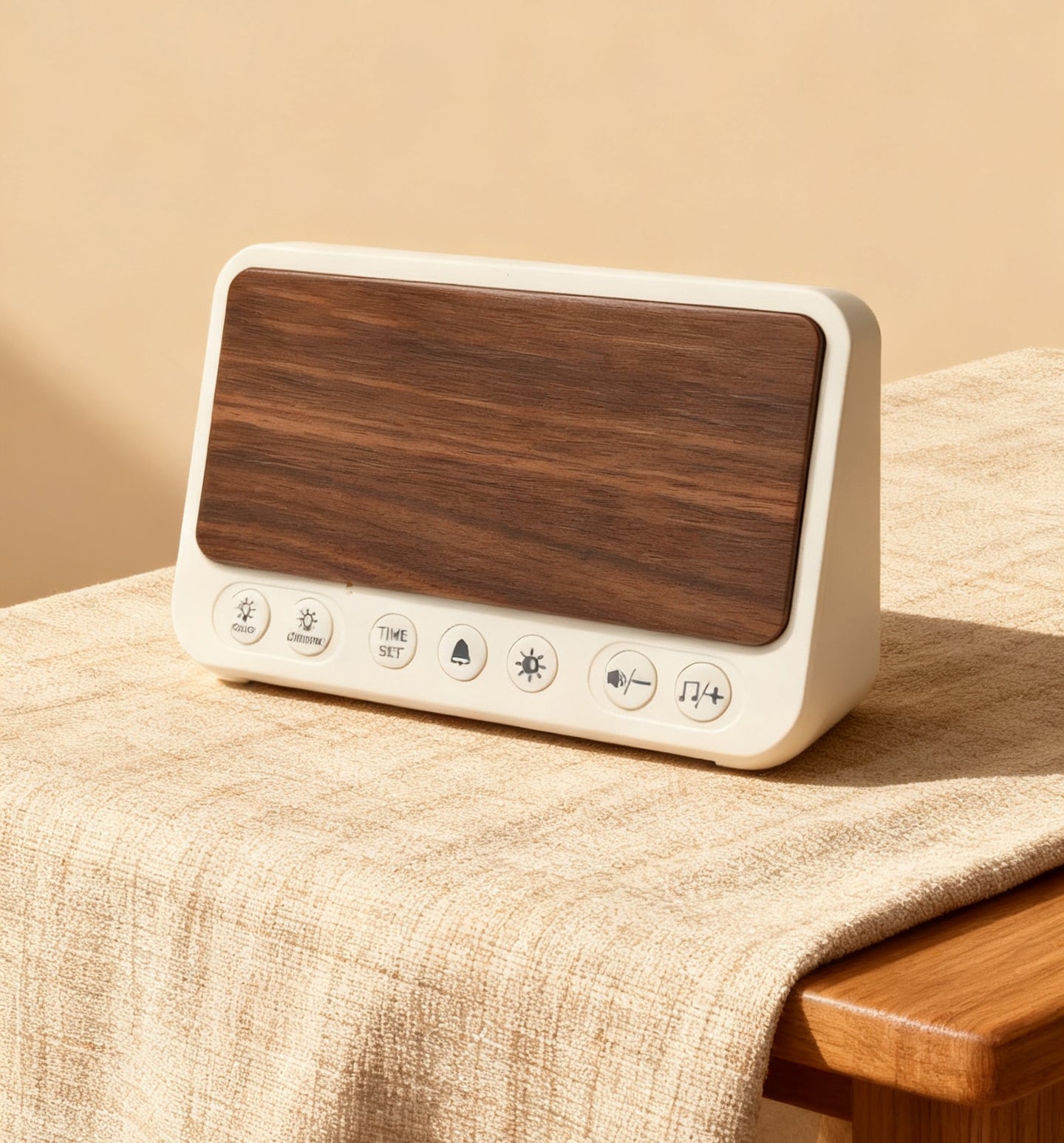 Topski Wooden Texture Electronic clocks, Adjustable LED Brightness Snooze Alarm Clock with USB Charging Port, Dual Power Supply Bedroom Bedside Electronic Clock for Students, Office Workers, Home Decor