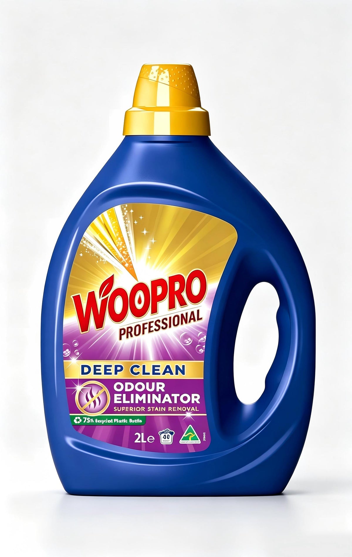 WOOPRO Professional Liquid Laundry Detergent, Deep Clean Odor Eliminator, Powerful Stain Remover, Long Lasting Fragrance, 40 Loads