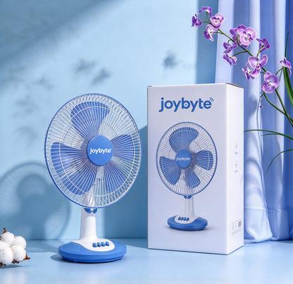 joybyte Electric Fans, Small Table Fan with 3 Speed Settings, Quiet Desk Fan with 90° Oscillation, Personal Cooling Fan for Bedroom, Home, Office & Dorm