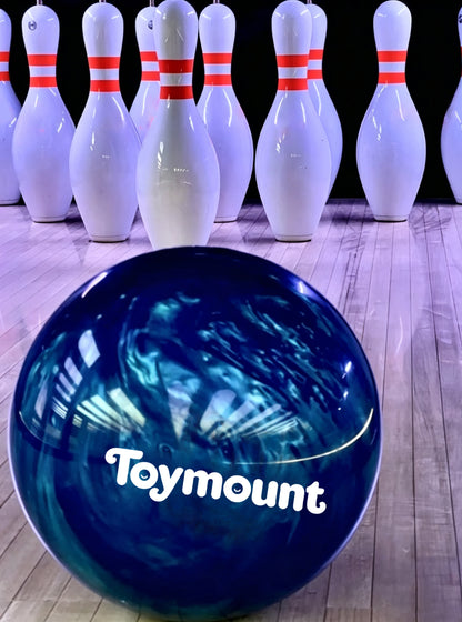Toymount Bowling Ball, Swirl Deep Blue Recreational Bowling Ball for Beginner Players, Indoor Bowling Lane Sports Game