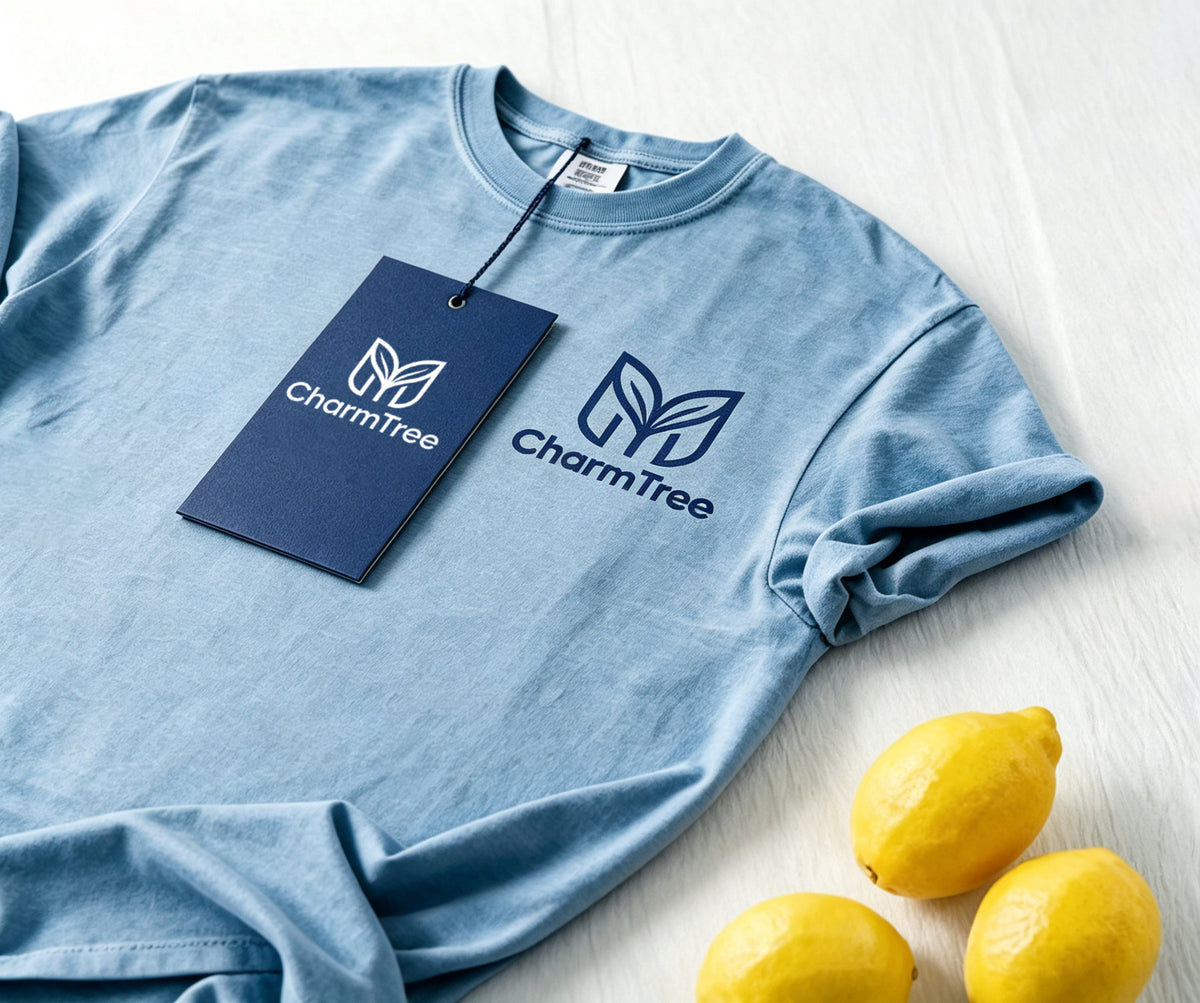 CharmTree Women's Crew‑Neck Short‑Sleeve T‑Shirt, Casual Relaxed‑Fit Everyday Tee, Soft Lightweight Dusty‑Blue Summer Top for Daily Travel Workout