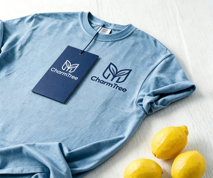CharmTree Women's Crew‑Neck Short‑Sleeve T‑Shirt, Casual Relaxed‑Fit Everyday Tee, Soft Lightweight Dusty‑Blue Summer Top for Daily Travel Workout