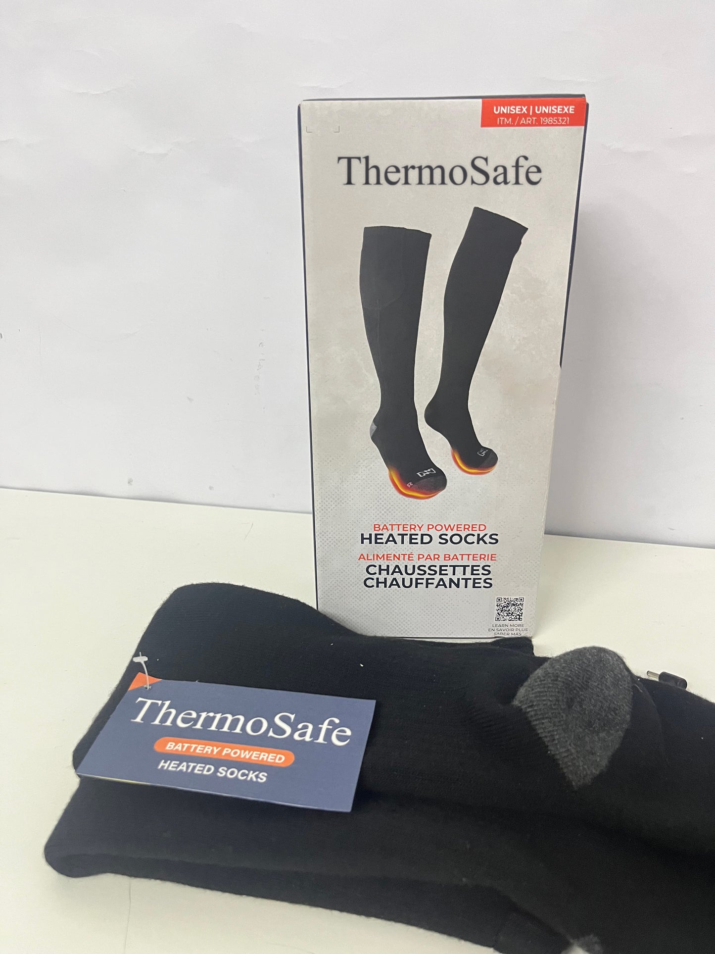 ThermoSafe Rechargeable Electric Heated Socks for Men & Women, 3 Heat Settings Battery Powered Warm Socks, Winter Thermal Foot Warmers for Skiing, Camping, Hunting, Outdoor Work