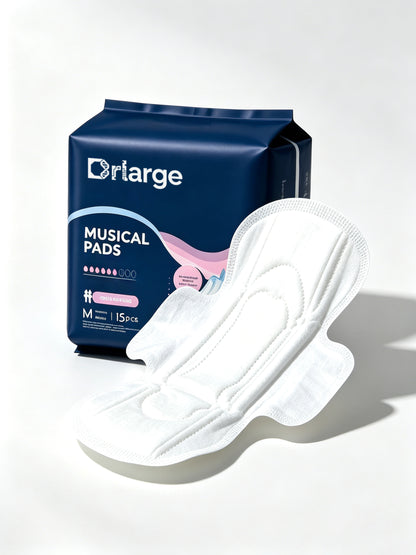 Drlarge Sanitary Towels for Women, M Size Winged Period Towels, Ultra Thin Breathable Leak Proof Soft Skin Friendly Sanitary Towels,15 Count