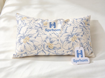 H Sprhom Floral Bed Pillow, Soft Breathable Rectangle Sleeping Pillow, Decorative Throw Pillow for Bedroom Sofa, Support Pillow for Side & Back Sleepers
