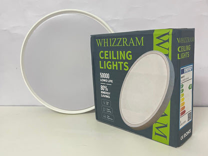 WHIZZRAM LED Ceiling Light, 12 Inch Flush Mount Ceiling Light Fixture, Ultra Slim Round Ceiling Lamp, 50000 Hours Long Lifespan, 80% Energy Saving, High Brightness & High CRI, Modern Ceiling Light for Bedroom Kitchen Bathroom Living Room Hallway