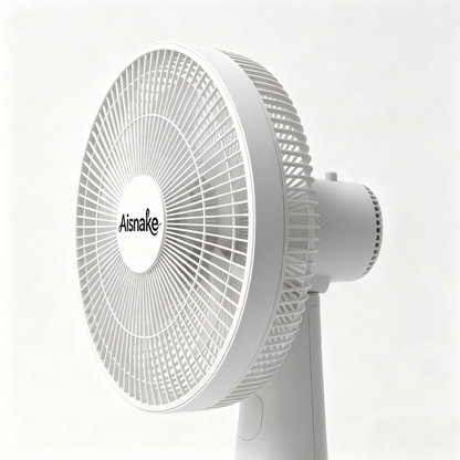 Aisnake Electric fans, 3-Speed Adjustable Small Desk Fan, 90° Tilt & 360° Oscillating Personal Fan for Bedroom, Office, Home - White, Energy-Efficient & Easy to Clean