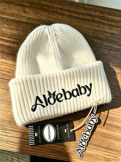 Alobaby Knitted Caps, Aloe Infused Soft Ribbed Beanie Hat, Warm Stretchy Knit Winter Hat, Gentle on Skin, Unisex Cuffed Skull Cap for Daily Outdoor Wear