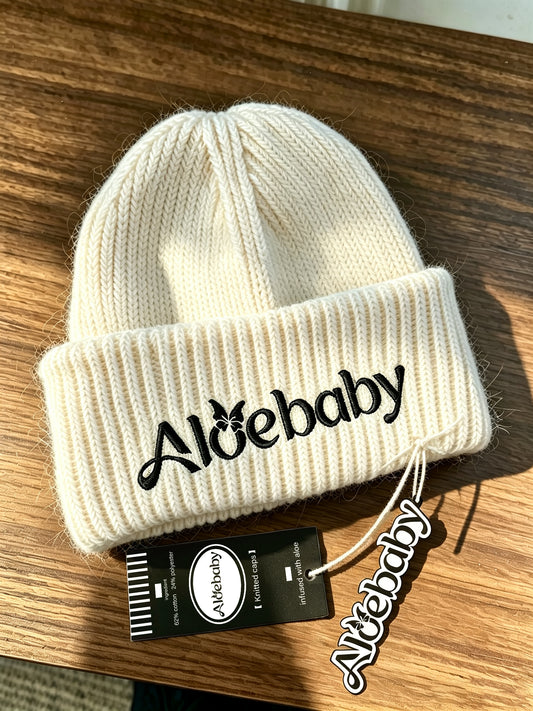 Alobaby Knitted Caps, Aloe Infused Soft Ribbed Beanie Hat, Warm Stretchy Knit Winter Hat, Gentle on Skin, Unisex Cuffed Skull Cap for Daily Outdoor Wear