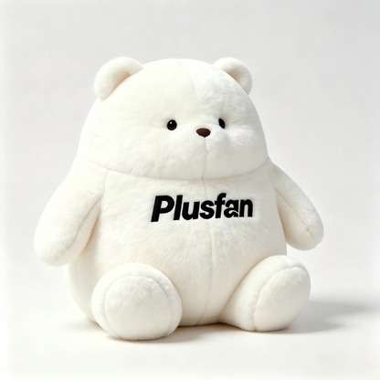 Plusfan Chubby White Bear Stuffed Animal Plush Toy, Soft Fluffy Round Bear Plush Pillow, Cute Huggable Plush Gift for Kids Adults Bedroom Decor
