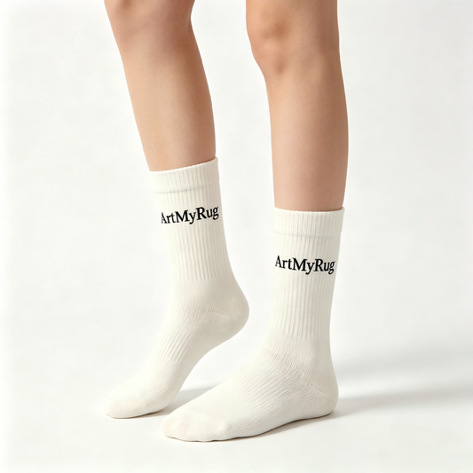 ArtMyRug Crew Socks for Women & Men, Soft Breathable Cotton Mid-Calf Socks, Moisture-Wicking, Anti-Blister, Casual Daily Wear, Street Style