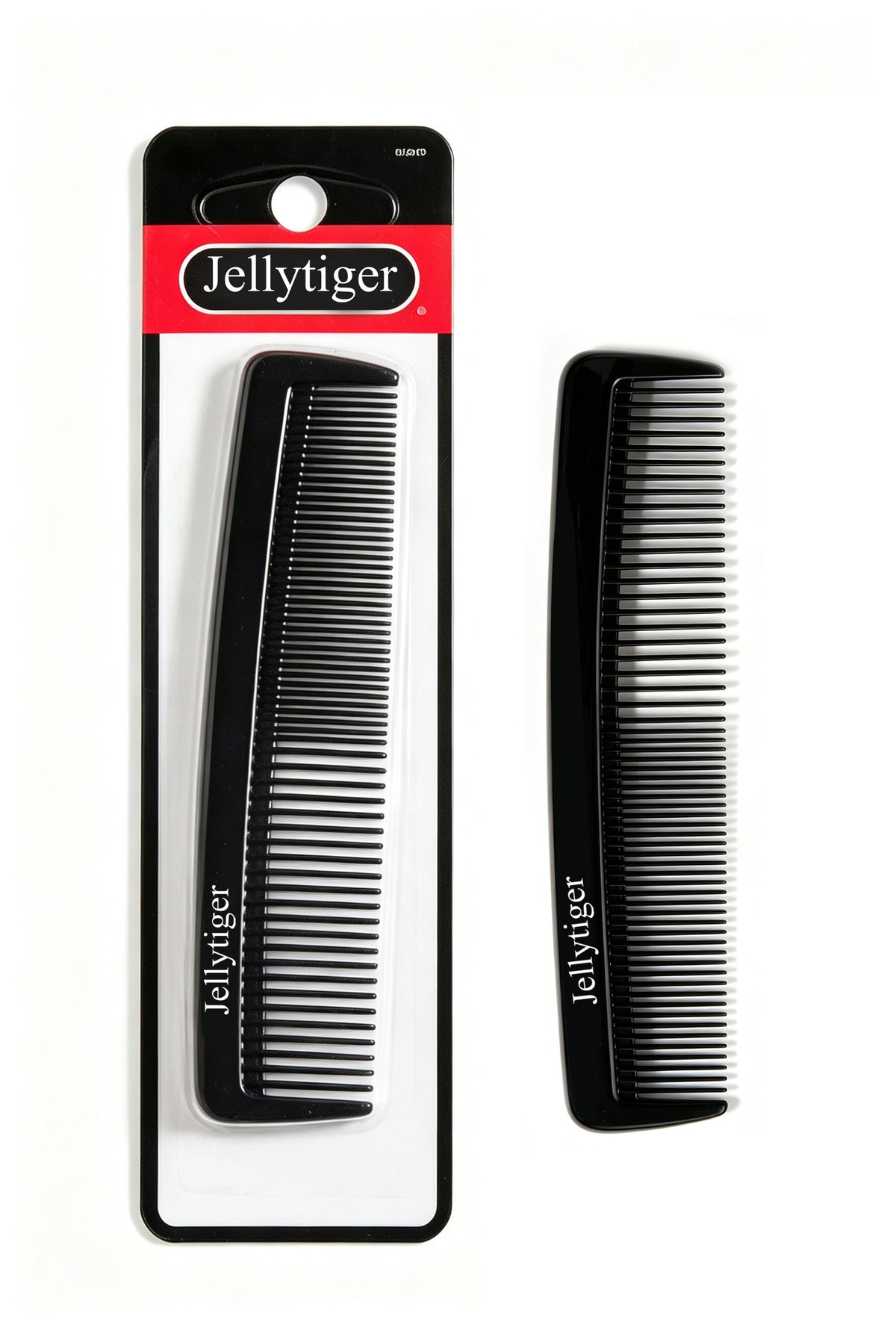 Jellytiger Professional Fine Tooth Barber Comb, Black Hard Plastic Cutting Comb, Hair Styling Comb for Salon Barbers, Men Women Hair Grooming