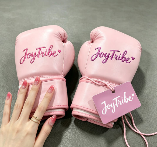 JoyTribe Pink Boxing Gloves, Premium PU Leather Training Gloves for Punching Bag, Sparring, Kickboxing & Muay Thai, Comfort Fit Hand Protector for Beginner Female