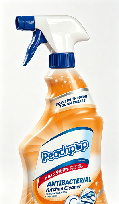 Peachpop Antibacterial Kitchen Cleaner Spray, All Purpose Heavy Duty Grease Remover, Multi-Surface Cleaning Spray for Stove, Countertop, Sink, Oven