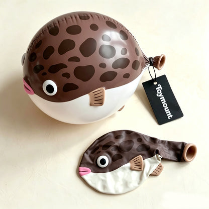Toymount Puffer Fish Balloon, Cute Animal Foil Balloon, Reusable Inflatable Pufferfish Balloon for Birthday Party, Ocean Theme Decor, Kids Play Toy