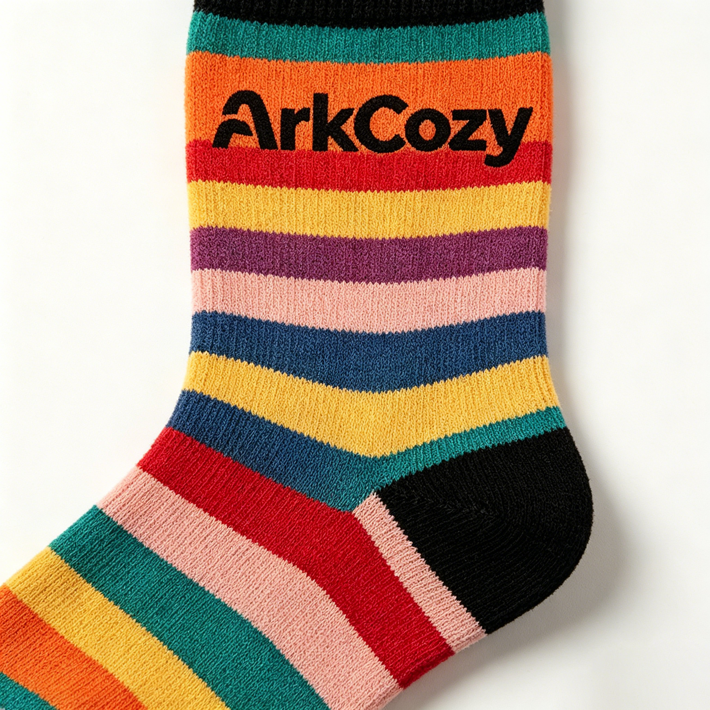 【ArkCozy Rainbow Striped Crew Socks】—— Comfort & Colorful Style for Everyday Wear