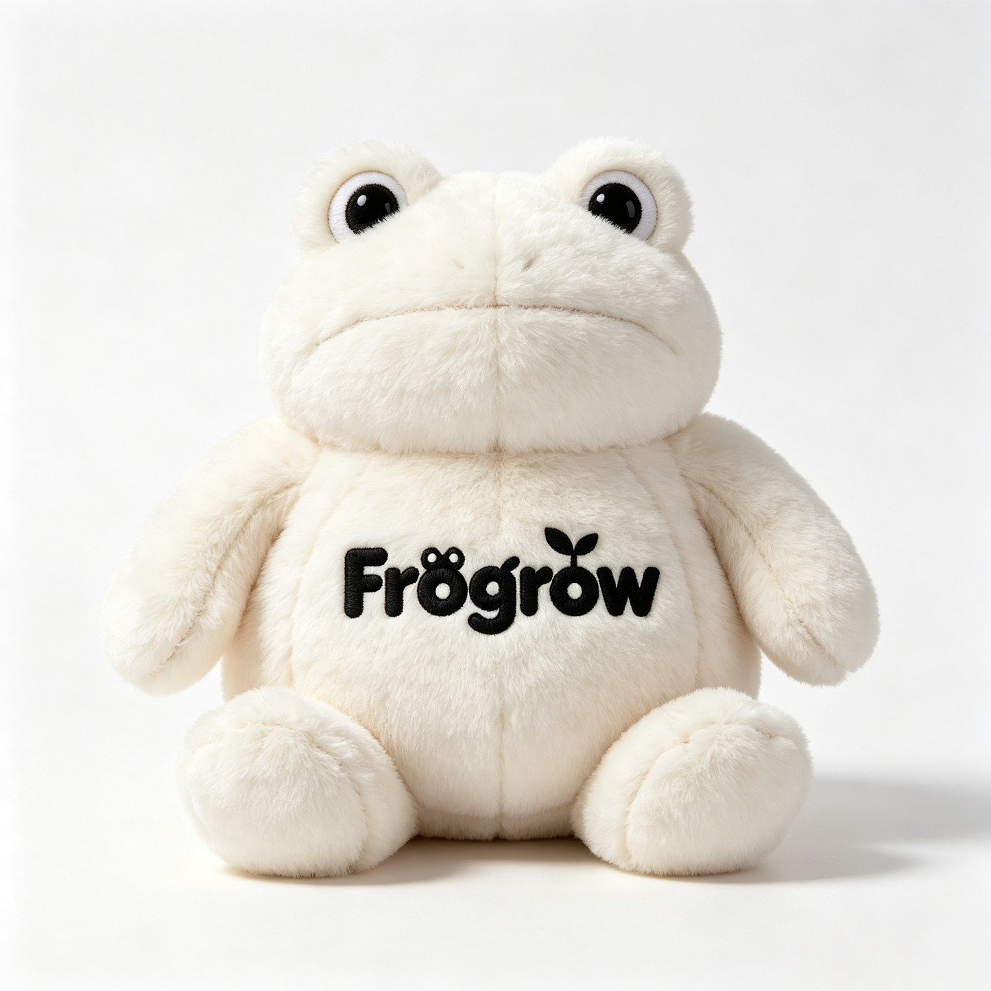 Frogrow Cute White Frog Stuffed Animal Plush Toy Soft‑Touch Frog Plushie Decorative Throw Pillow, Great Gift for Kids Adults