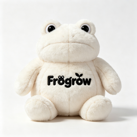 Frogrow Cute White Frog Stuffed Animal Plush Toy Soft‑Touch Frog Plushie Decorative Throw Pillow, Great Gift for Kids Adults