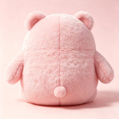 【Birthappy Pink Round Bear Plush Toy】—— Cute & Cozy Companion for All Ages