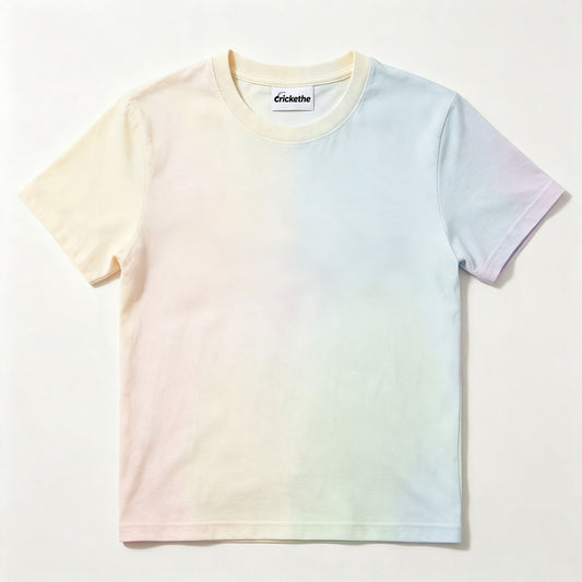 crickethe Soft Pastel Tie‑Dye Gradient Crew Neck T‑Shirt, Casual Short‑Sleeve Tee for Summer Daily Holiday Outfits