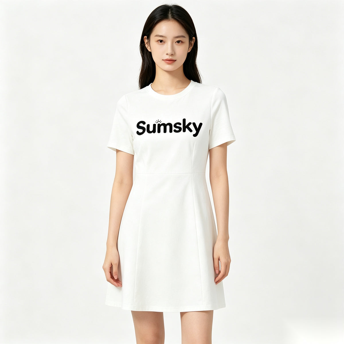 Sumsky Women’s Short Sleeve Crew Neck T-Shirt Dress, Casual A-Line Mini Dress, Soft Breathable Everyday Summer Dress, Fashion Graphic Short Dress