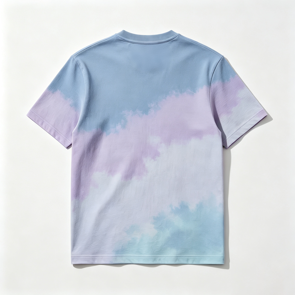 Lionose Tie Dye Short Sleeve T-Shirt, Soft Crew Neck Casual Tee, Pastel Cloud Print Loose Fit Summer Top for Men Women Daily Wear