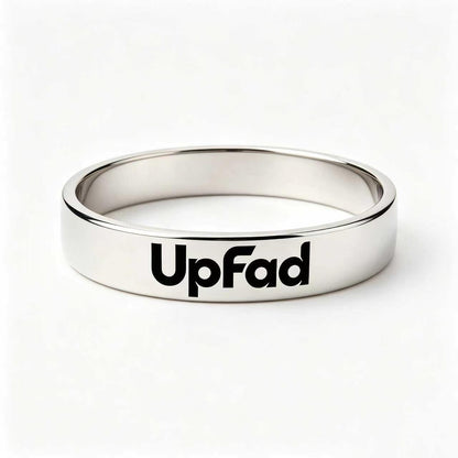 UpFad Polished Stainless Steel Band Ring, Classic Plain Silver Wedding Band, Waterproof Non-Tarnish Unisex Finger Ring, Hypoallergenic Daily Fashion Jewelry