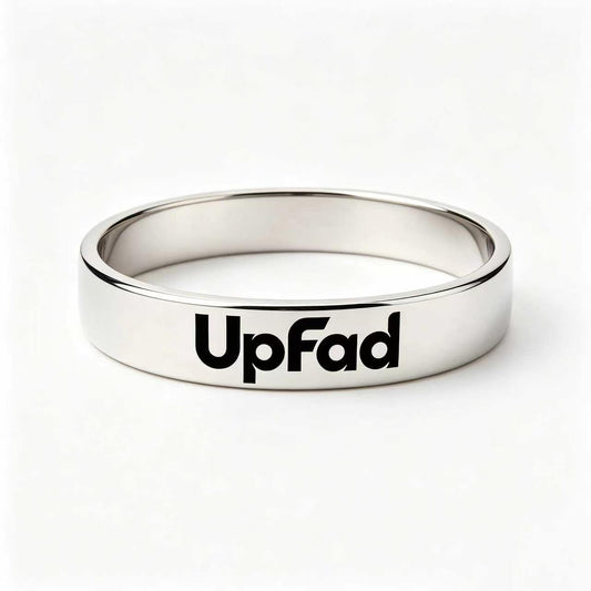 UpFad Polished Stainless Steel Band Ring, Classic Plain Silver Wedding Band, Waterproof Non-Tarnish Unisex Finger Ring, Hypoallergenic Daily Fashion Jewelry