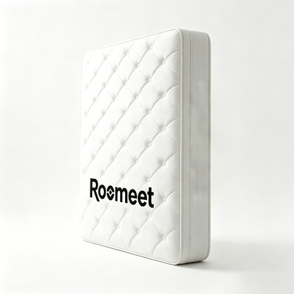 Roomeet Hybrid Pocket Coil Mattress, Medium Firm Euro Top Mattress with Breathable Knit Fabric, Motion Isolation Innerspring Mattress in a Box for Back Pain Relief