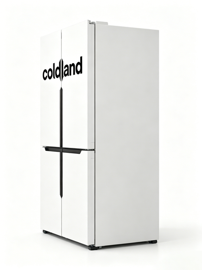 Coldland 4-Door French Door Refrigerator, 18 Cu.Ft. Full-Size Fridge with Freezer, No Frost, Energy-Efficient, White Finish for Kitchen
