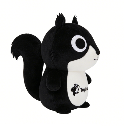 ToyUrban Cute Black & White Squirrel Plush Toy, Soft Stuffed Animal for Kids, Cuddly Plushie Pillow for Nursery, Birthday Gift for Boys & Girls, Collectible Plush for All Ages