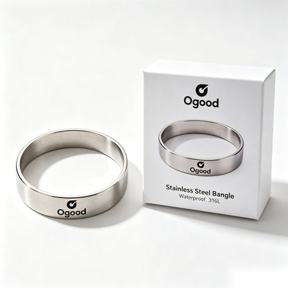Ogood 316L Stainless Steel Bangle, Classic Matte Metal Bracelet Jewelry for Men and Women