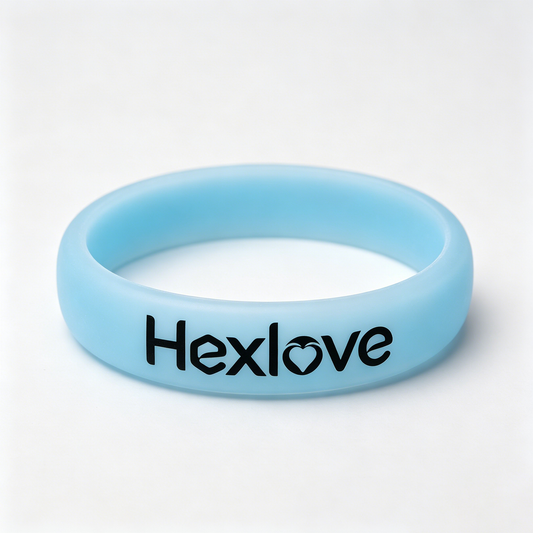 Hexlove Pastel Light Blue Silicone Bracelet, Soft Smooth Rubber Wristband, Minimalist Comfort Waterproof Bracelets for Sports Daily Casual Jewelry Gift