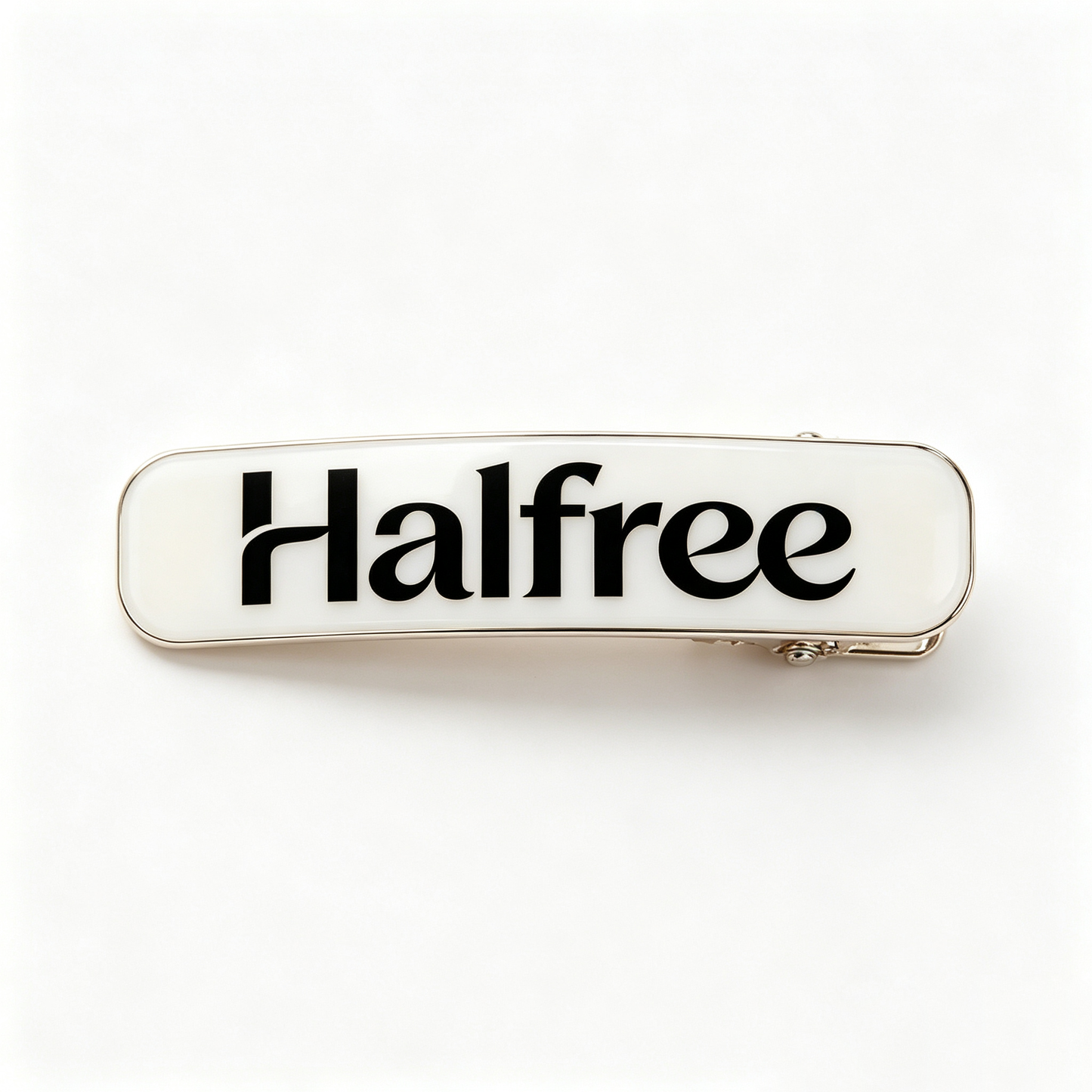 Halfree Classic White Smooth Surface Hair Barrette Clips, Stylish Letter Design Hair Accessories for All Hair Types