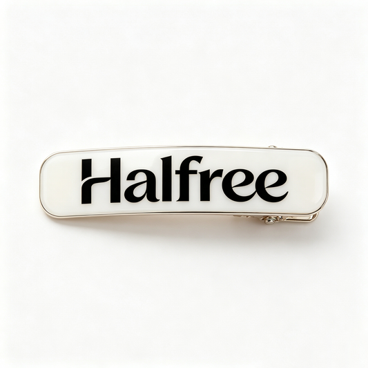 Halfree Classic White Smooth Surface Hair Barrette Clips, Stylish Letter Design Hair Accessories for All Hair Types